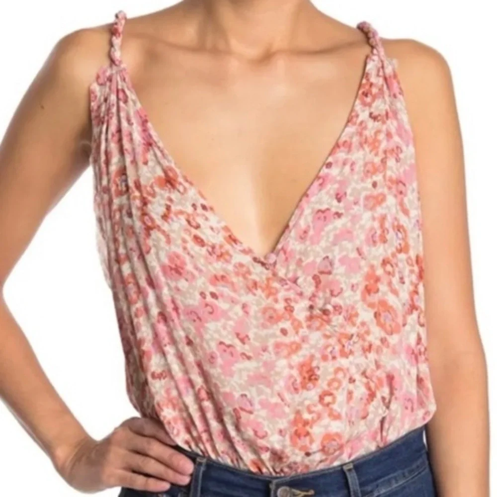 Free People Siren Song Bodysuit in Ivory Combo Sz XS NWT 78$